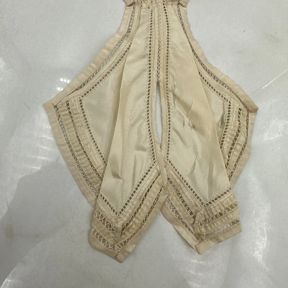 VTG SIBLEY LINDSAY & CURR CO Beige Silk Lace Collar Ascot Victorian